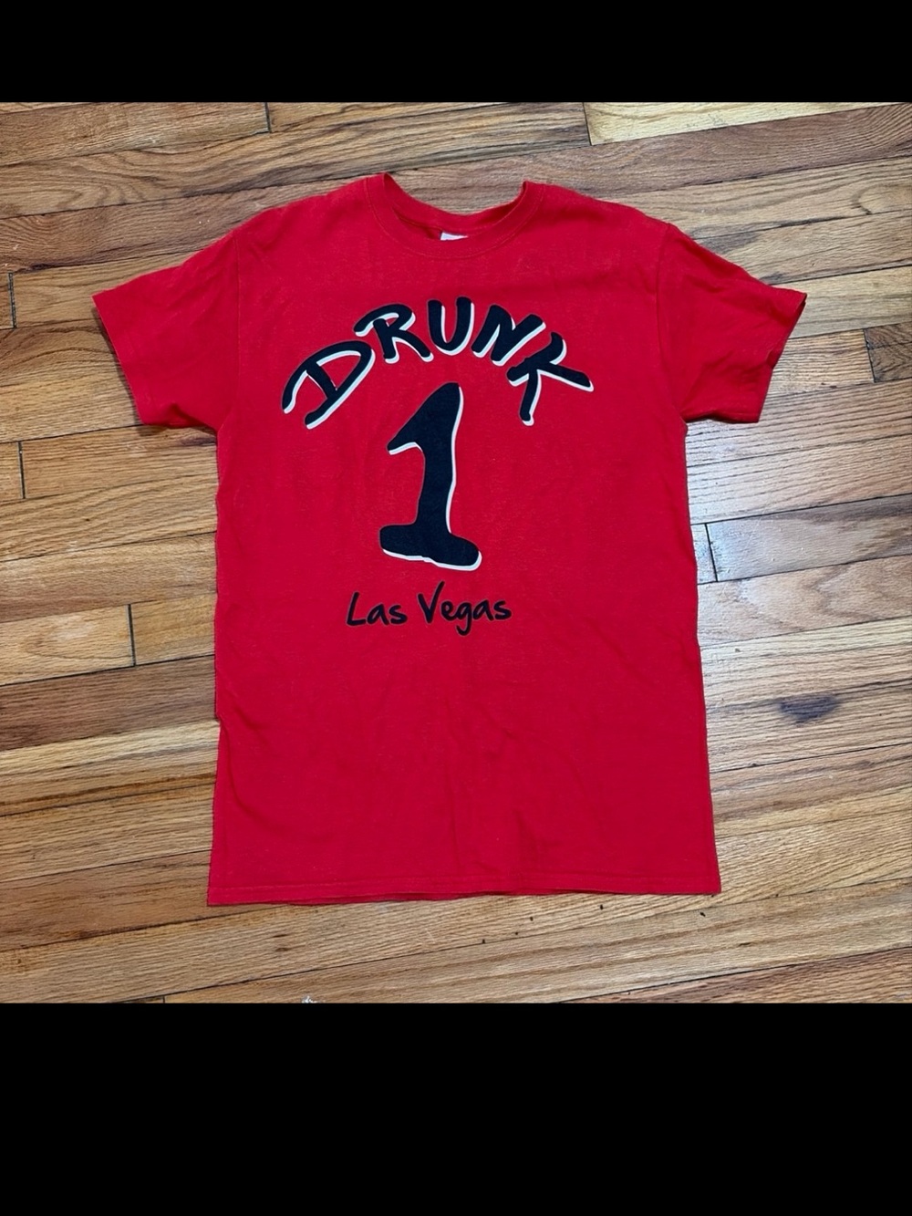 Red "Drunk 1" Las Vegas Graphic Tee - Adult